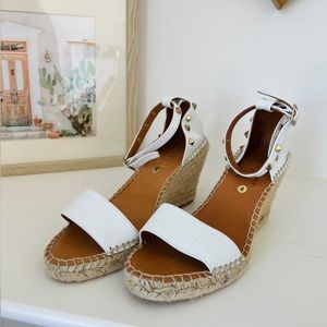 Leather Wedge Espadrille Sandal